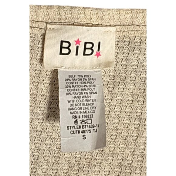 BiBi Womens Tie Dye Leopard Print Waffle Knit Long Sleeve V Neck Top Large - Picture 3 of 6